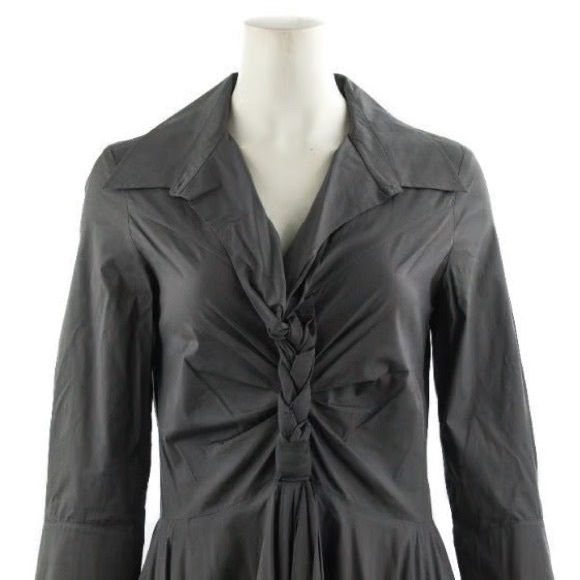 Celine Grey Cotton Blend Braided Detail Short Dress Size 34 EU 2 US - Picture 2 of 11